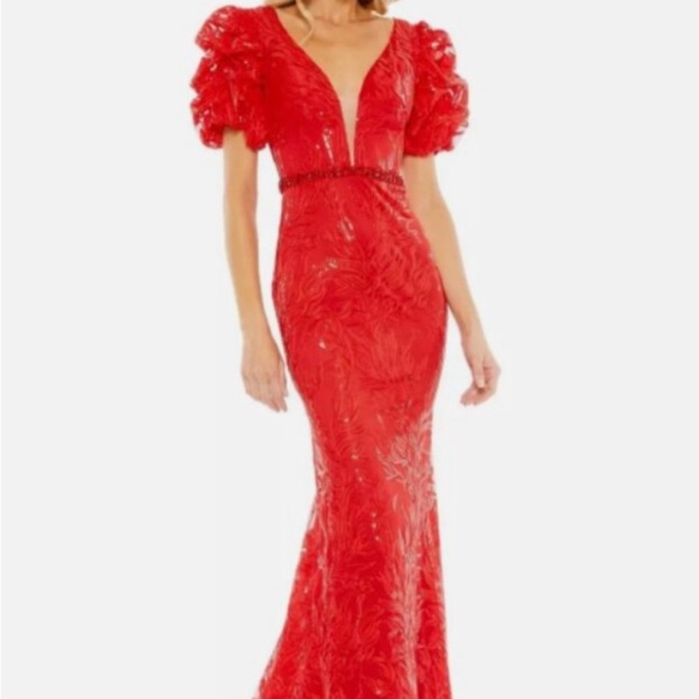 Mac Duggal Vibrant Red Maxi Dress